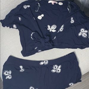 Cute navy blue and white two piece set!